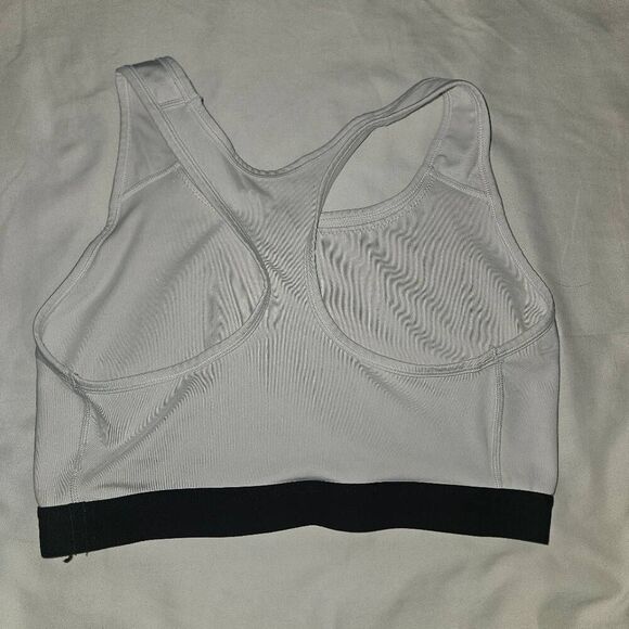 Nike Women's Pro Swoosh Medium-Support Non-Padded Sports Bras (White,Grey L) - Picture 7 of 8
